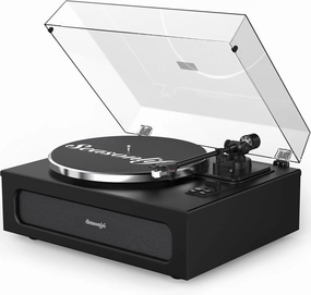 Record Player High Fidelity Turntable for Vinyl Records Built-in 4 Stereo Speakers All-in-One Vinyl Player Belt Drive Turn Table with MM Cartridge ATN-3600L Stylus 33 45 Speed Bluetooth Classic Black belt-drive turntable,vinyl record player,audiophile turn
