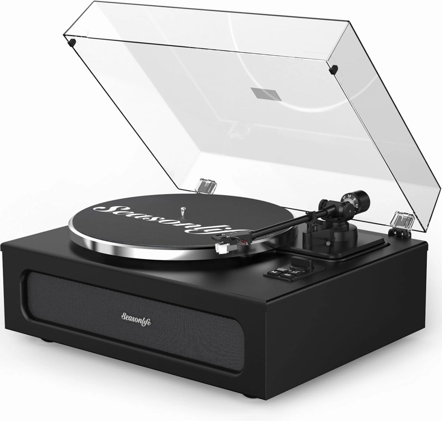 Record Player High Fidelity Turntable for Vinyl Records Built-in 4 Stereo Speakers All-in-One Vinyl Player Belt Drive Turn Table with MM Cartridge ATN-3600L Stylus 33 45 Speed Bluetooth Classic Black belt-drive turntable,vinyl record player,audiophile turn