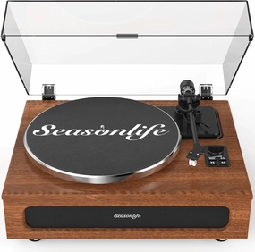 Record Player Retro Turntable for Vinyl Records All-in-One High Fidelity Vinyl Player Built-in 4 Stereo Speakers Phono Preamp Bluetooth Auto Stop MM Cartridge ATN3600L Vintage Brown balanced output player,audiophile player,hi-res digital player,