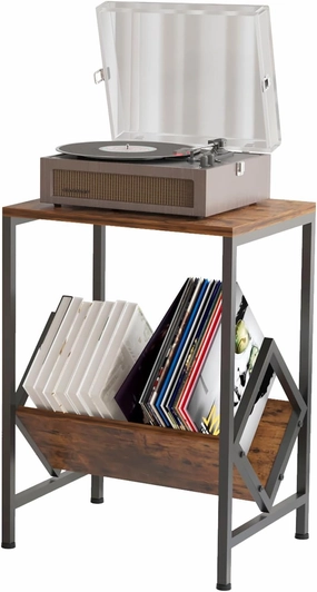 Record Player Stand with Vinyl Storage - Elegant Turntable Stand with Album Storage - Record Player Shelf Cabinet Holder Up to 80 Lp vinyl accessories,turntable parts,record player tools,