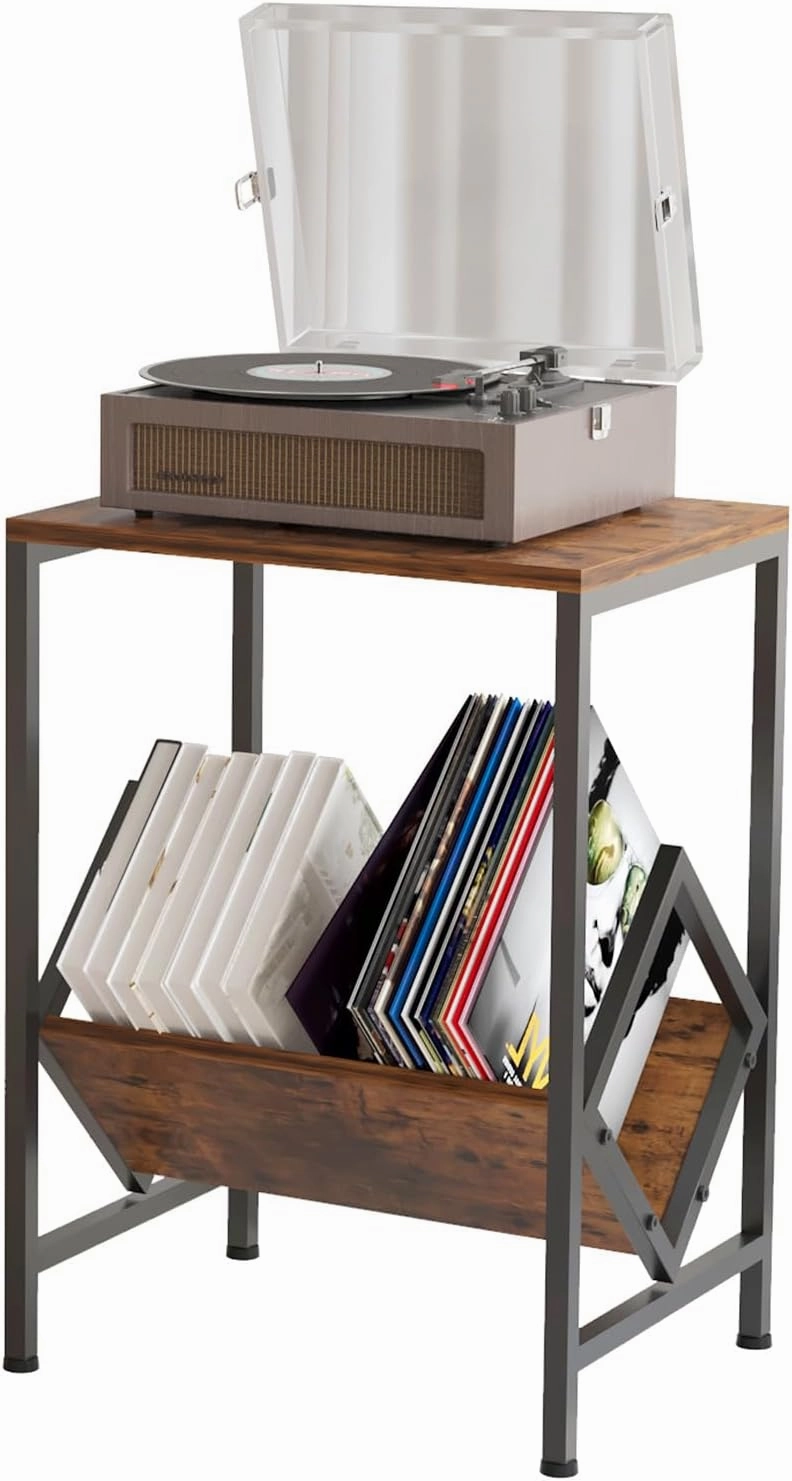 Record Player Stand with Vinyl Storage - Elegant Turntable Stand with Album Storage - Record Player Shelf Cabinet Holder Up to 80 Lp vinyl accessories,turntable parts,record player tools,