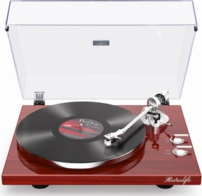 Record Player Turntables for Vinyl Record Belt-Drive Wireless Output Connectivity Phono Line Out USB Digital to PC Recording MM Audio Cartridge Stylus Counterweight Piano Shiny Classic Red direct-drive turntable,DJ turntable,hi-torque vinyl deck,