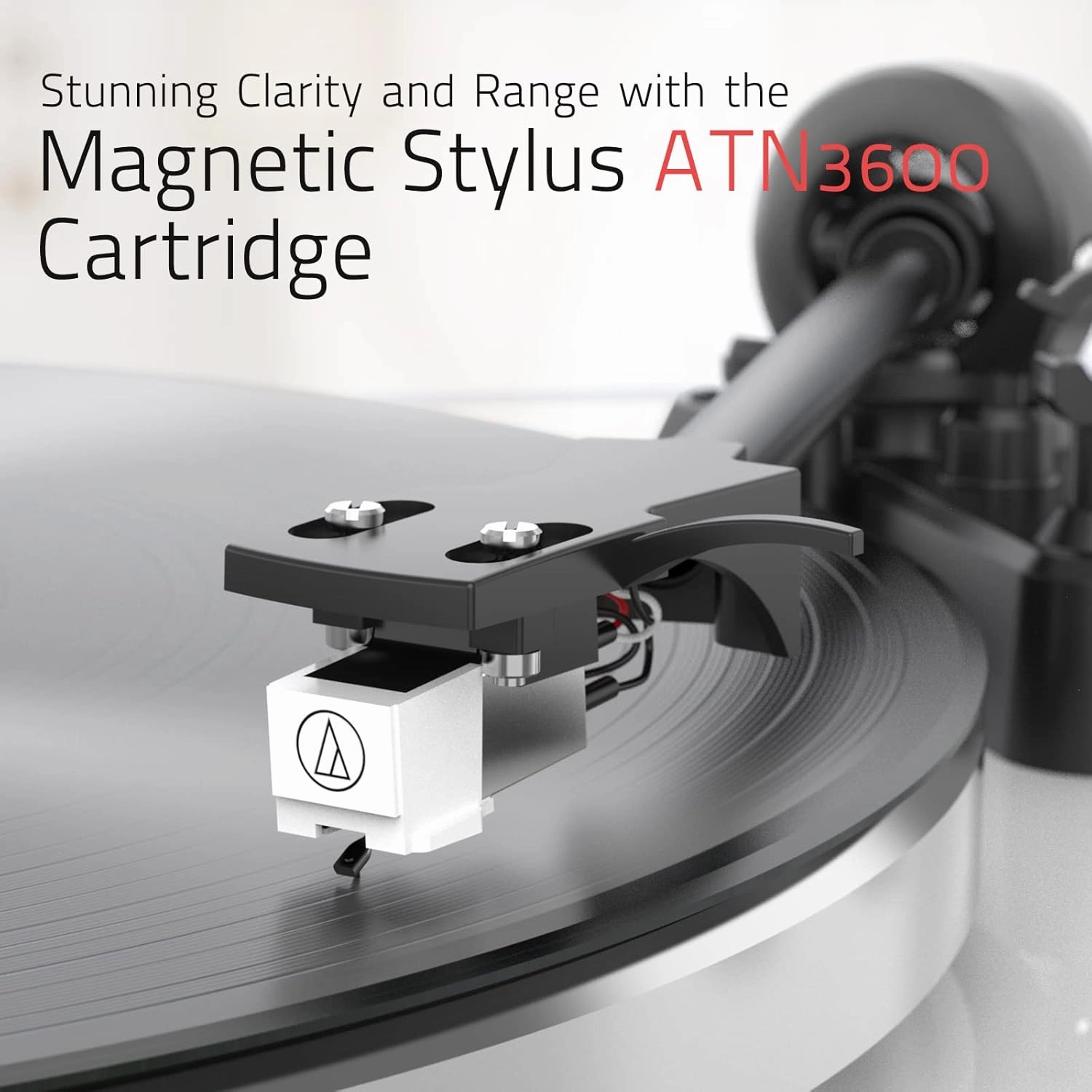 Record Player Turntables with Wireless Output Connectivity Vinyls Players Belt-Drive 33 45 RPM Speed Phono Line USB Digital to PC Recording MM Cartridge AT-3600L Classic New Sleek Piano White