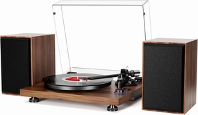 Record Player with Magnetic Cartridge, Bluetooth Belt Drive Vinyl Turntable High Fidelity System with 36 Watt Bookshelf Speakers, Built-in Phono Preamp, USB Recording and Auto Stop belt-drive turntable,vinyl record player,audiophile turntable,