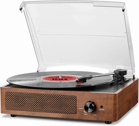 Record Players Vintage Turntable for Vinyl Records with Speakers Belt-Driven Turntables Support 3-Speed, Bluetooth Wireless Playback, Headphone, AUX-in, RCA Line LP Vinyl Players vinyl accessories,turntable parts,record player tools,