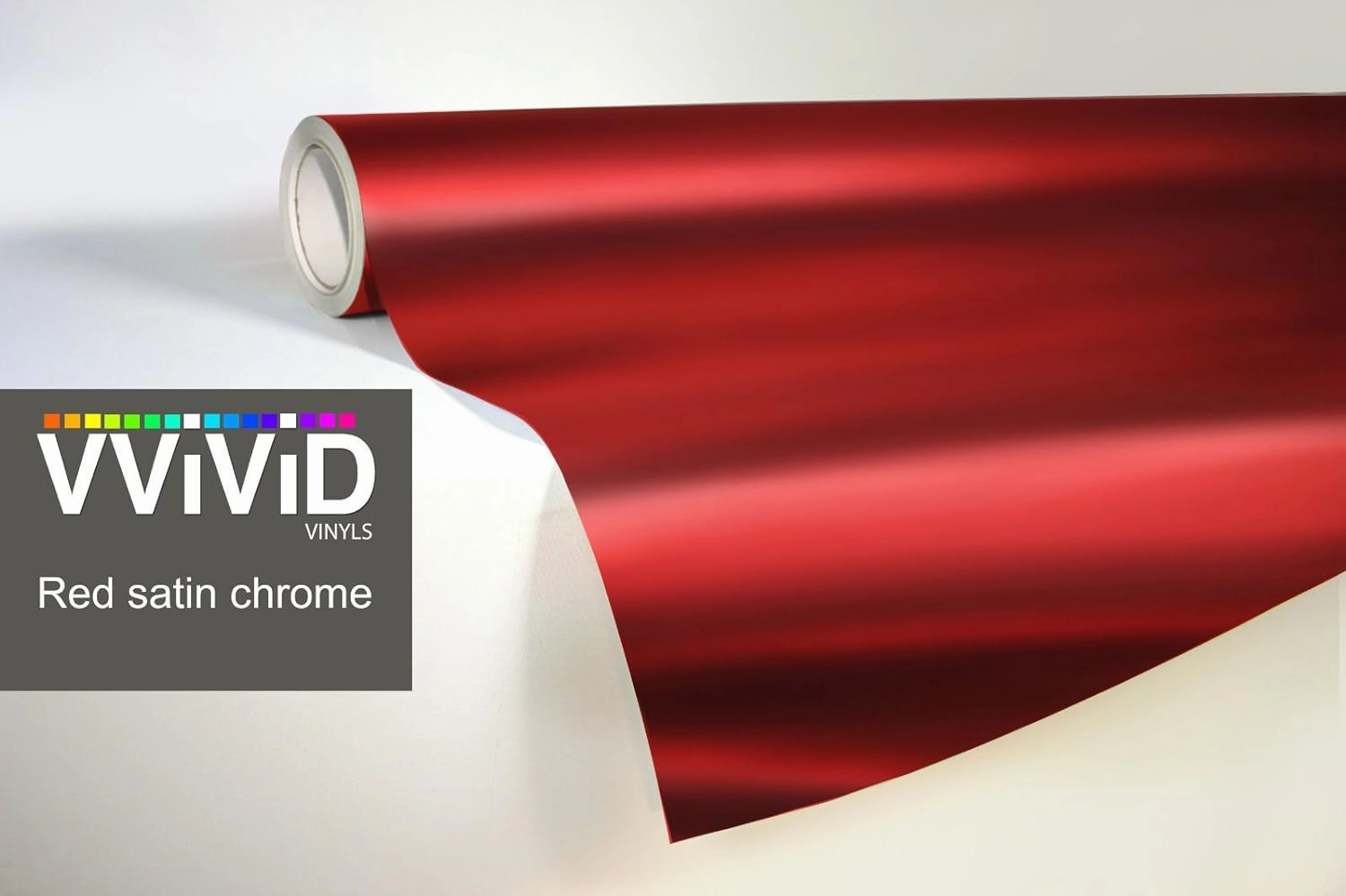 Red Satin Chrome Car Wrap Stretch Conform Cast Vinyl DIY (10ft x 5ft)