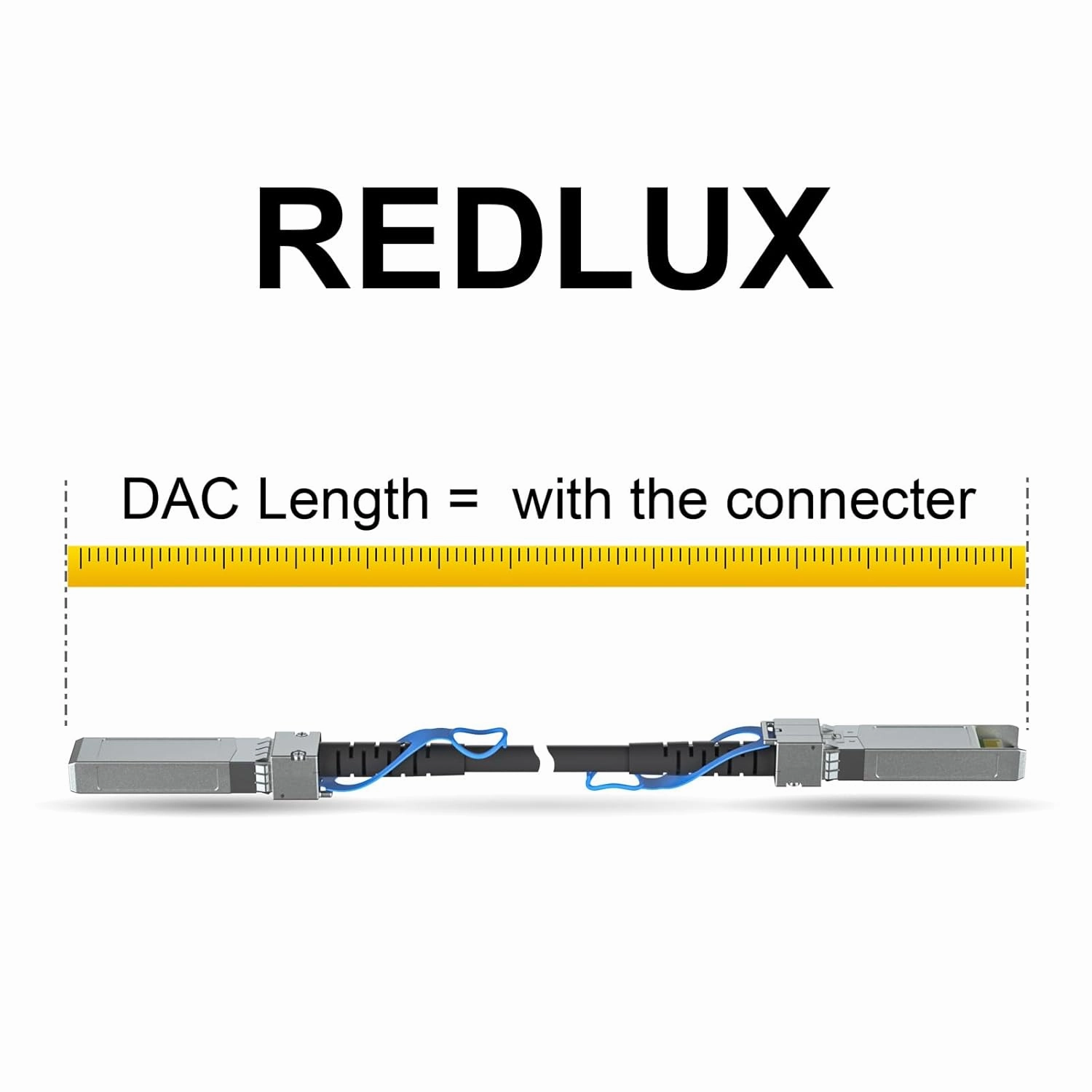 REDLUX 10G SFP  DAC Passive Cable, SFP  to SFP  Direct Attach Copper Twinax Cable for Cisco SFP-H10GB-CU0.5M, Ubiquiti UACC-DAC-SFP10,TP-Link TL-SM5220-0.5M, Meraki and More, 0.5-Meter(1.6ft)
