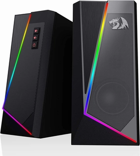 Redragon GS520 RGB Desktop Speakers, 2.0 Channel PC Computer Stereo Speaker with 6 Colorful LED Modes, Enhanced Sound and Easy-Access Volume Control, USB Powered w/ 3.5mm Cable studio monitors,nearfield speakers,mixing reference monitors,