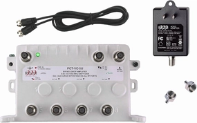 Reliable 5-Port TV Modem Splitter Signal Booster/Amplifier Kit With Active Return Zero Signal Loss, Bypass Port, Connect up to 5 Devices, Power Cable and 2 F59 Terminators PCT-VC-5UN power amplifier,stereo amp,hi-fi power amp,
