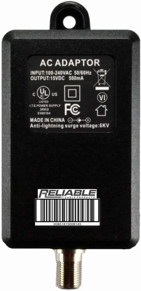 Reliable Cable Power Supply, High Efficiency OEM Replacement Wall Mount Adapter for CATV Drop Amplifiers 15V 500mA (0.5A) with F-Type Connection, DoE Level VI Rated power amplifier,stereo amp,hi-fi power amp,