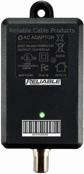 Reliable Cable Power Supply, High Efficiency OEM Replacement Wall Mount Coax Adapter for CATV Drop Amplifiers 12V 500mA (0.5A) with F-Type Connection, DoE Level VI Rated power amplifier,stereo amp,hi-fi power amp,
