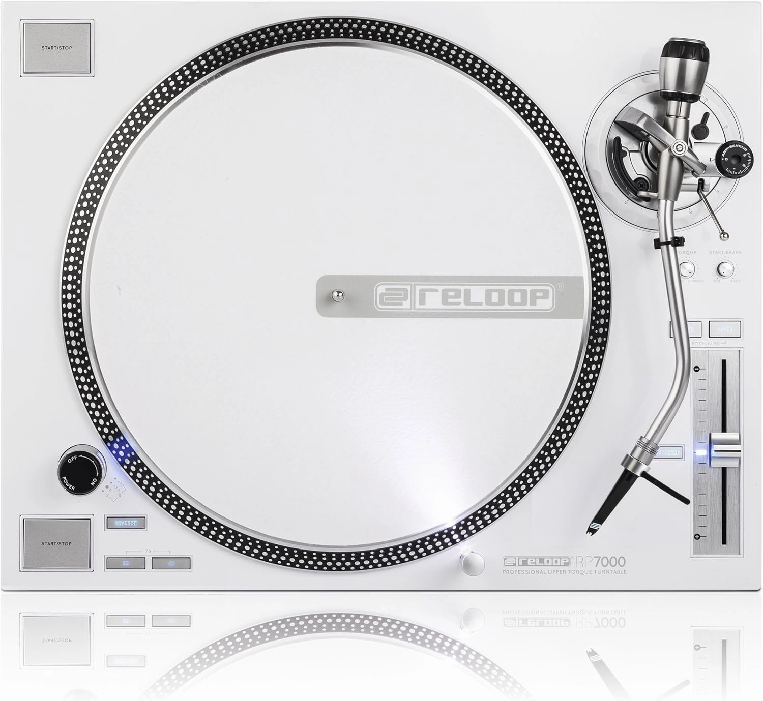 Reloop RP-7000-LTD Quartz Driven DJ Turntable with Upper-Torque Direct Drive, Silver direct-drive turntable,DJ turntable,hi-torque vinyl deck,