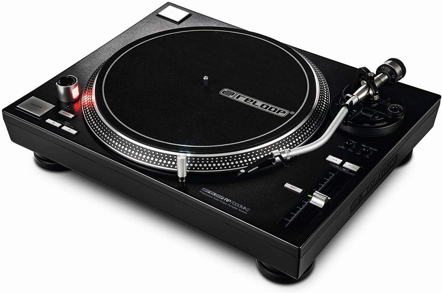 Reloop RP-7000 MK2 Direct Drive Turntable - Black with Microfiber and 1 Year Everything Music Extended Warranty direct-drive turntable,DJ turntable,hi-torque vinyl deck,