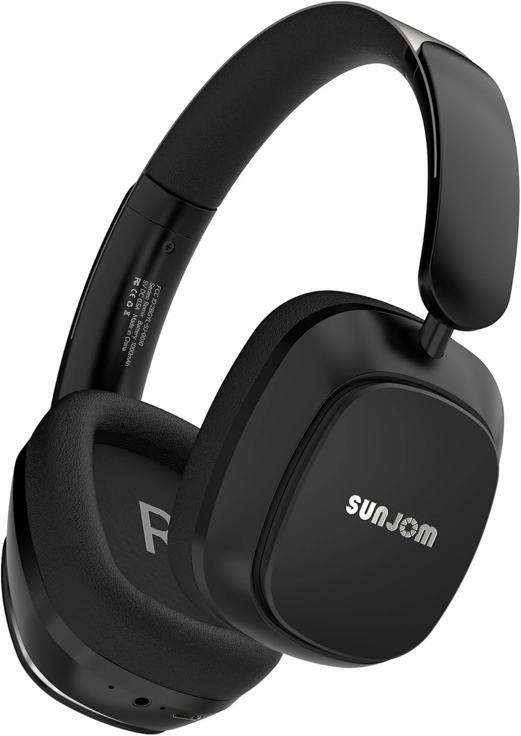Remix 130H Playtime Bluetooth Over-Ear Wireless Headphones, ANC/ENC Active Noise Cancelling, Foldable Rotatable Lightweight Headphones with Microphone Type-C for Call Travel Sports (Black) over-ear headphones,closed back headphones,wireless studio cans,