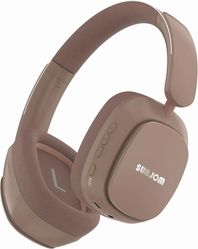 Remix 130H Playtime Bluetooth Over-Ear Wireless Headphones, ANC/ENC Active Noise Cancelling, Foldable Rotatable Lightweight Headphones with Microphone Type-C for Call Travel Sports (Pink Brown) over-ear headphones,closed back headphones,wireless studio can
