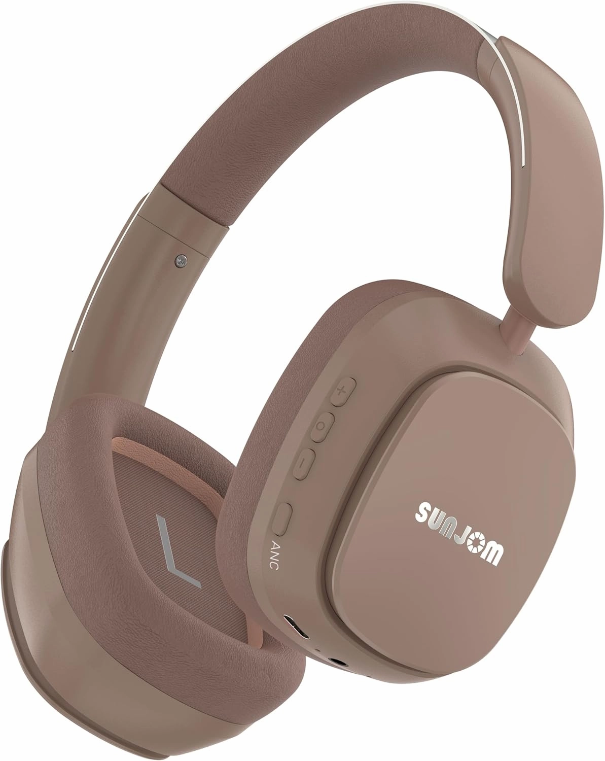 Remix 130H Playtime Bluetooth Over-Ear Wireless Headphones, ANC/ENC Active Noise Cancelling, Foldable Rotatable Lightweight Headphones with Microphone Type-C for Call Travel Sports (Pink Brown) over-ear headphones,closed back headphones,wireless studio can