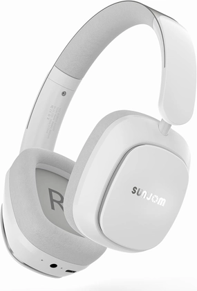 Remix 130H Playtime Bluetooth Over-Ear Wireless Headphones, ANC/ENC Active Noise Cancelling, Foldable Rotatable Lightweight Headphones with Microphone Type-C for Call Travel Sports (White) over-ear headphones,closed back headphones,wireless studio cans,