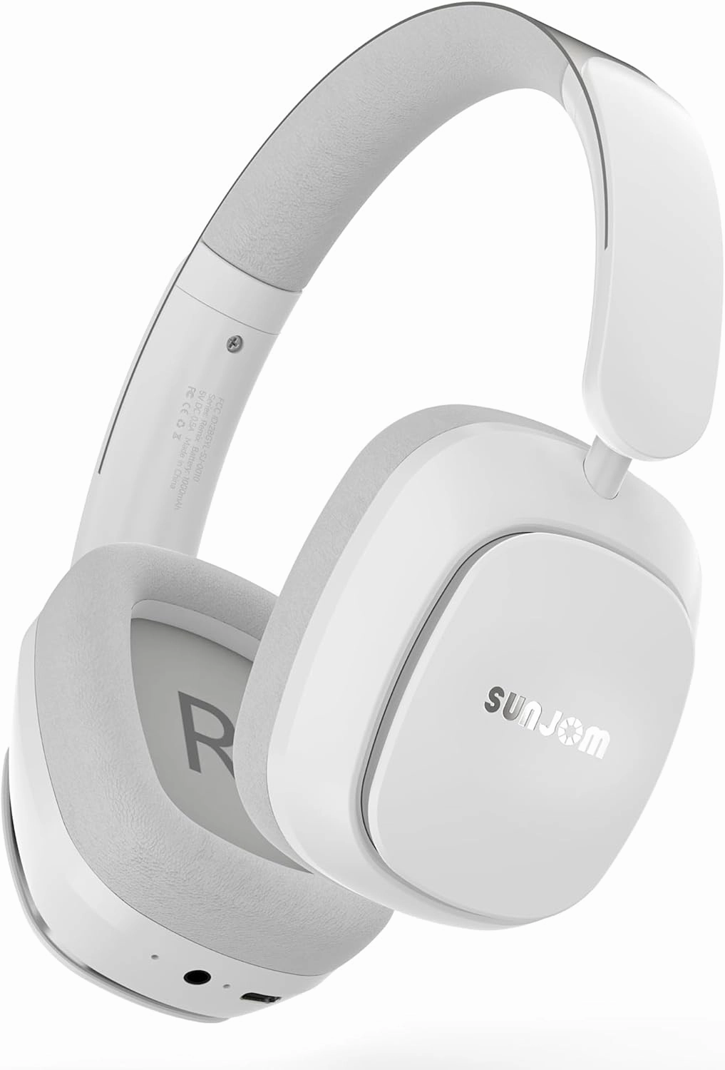 Remix 130H Playtime Bluetooth Over-Ear Wireless Headphones, ANC/ENC Active Noise Cancelling, Foldable Rotatable Lightweight Headphones with Microphone Type-C for Call Travel Sports (White) over-ear headphones,closed back headphones,wireless studio cans,
