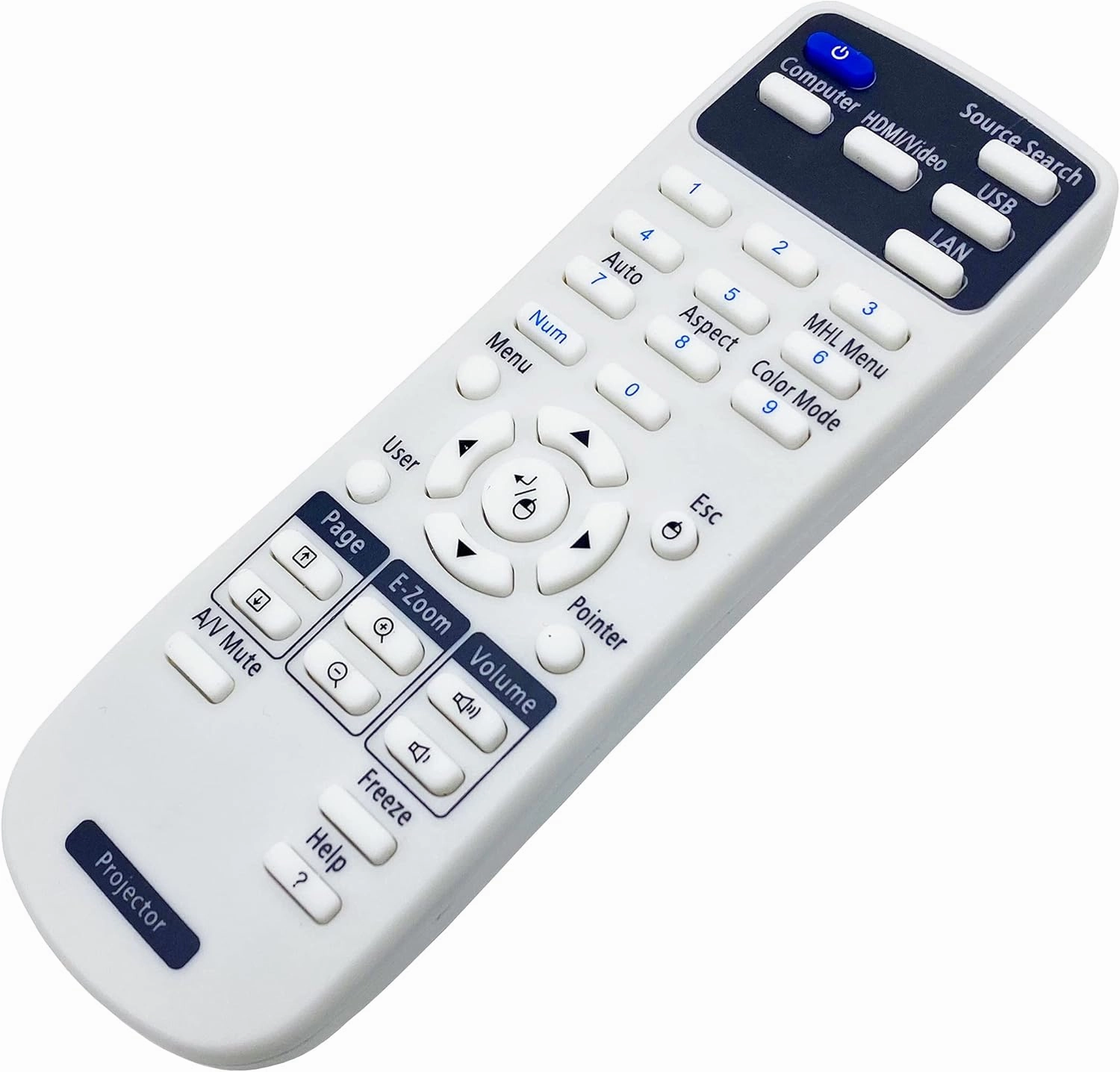 Remote Controller 2181788 for Epson Projectors EX3260, EX5260, Home Cinema 1060, PowerLite 107/108/ 109W/ 970/ 980W, Pro EX7260, Pro EX9210, Pro EX9220, VS250, VS350, VS355