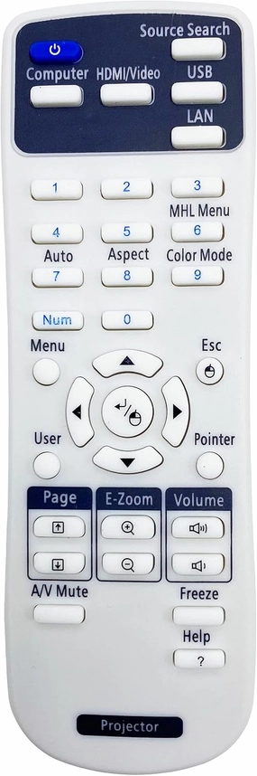 Remote Controller 2181788 for Epson Projectors EX3260, EX5260, Home Cinema 1060, PowerLite 107/108/ 109W/ 970/ 980W, Pro EX7260, Pro EX9210, Pro EX9220, VS250, VS350, VS355 home cinema system,5.1 home theater,surround sound package,