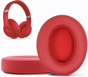 Replacement Ear Pads Cushions for Beats Studio 2 & Studio 3 Wired & Wireless Headphones, Earpads with Soft Protein Leather, Noise Isolation Memory Foam -red reference headphones,neutral sound headphones,monitor headphones,