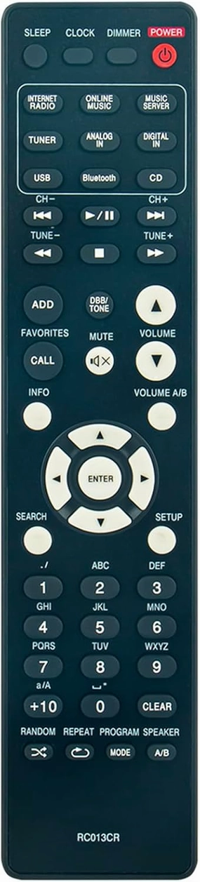 Replacement RC013CR Remote Control Commander Compatible with Marantz M-CR611 M-CR611U M-CR610 Network Audio Player MCR611 MCR611U M-CR611/N1B M-CR611/K1B M-CR611/FN CD Receiver network audio player,digital streamer,audio file player,