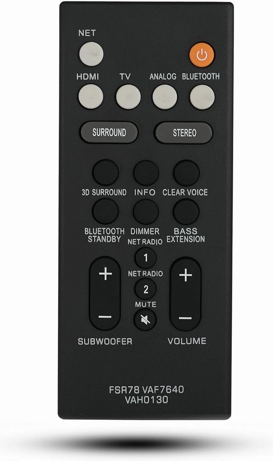 Replacement Remote for Yamaha YAS-103 YAS-105 YAS-106 YAS-107 ATS-1070 YAS-203 YAS-207 ATS-1030 ZV28960 ZV289600 FSR78 ATS 1060 Remote, Black Home Theater Speaker Replacement Soundbar home cinema system,5.1 home theater,surround sound package,