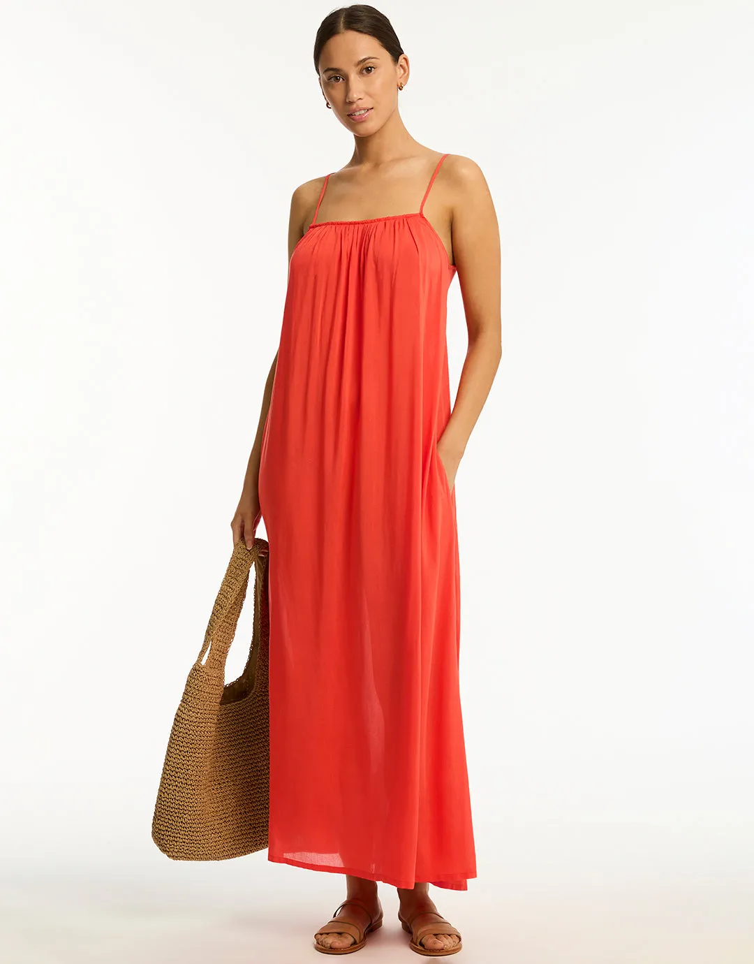 Resort Essentials Maxi Sundress - Flame