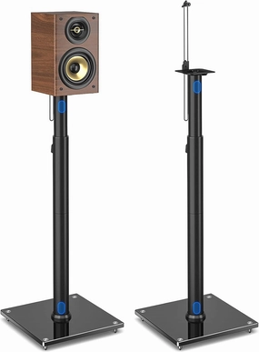 Rfiver Bookshelf Speaker Stands Pair, Height Adjustable Rear Speaker Stands from 32" to 43" with 360 Swivel, 11 lbs Capacity, Set of 2 for Satellite & Small Bookshelf Speakers speaker stands,monitor stands,floor speaker holders,