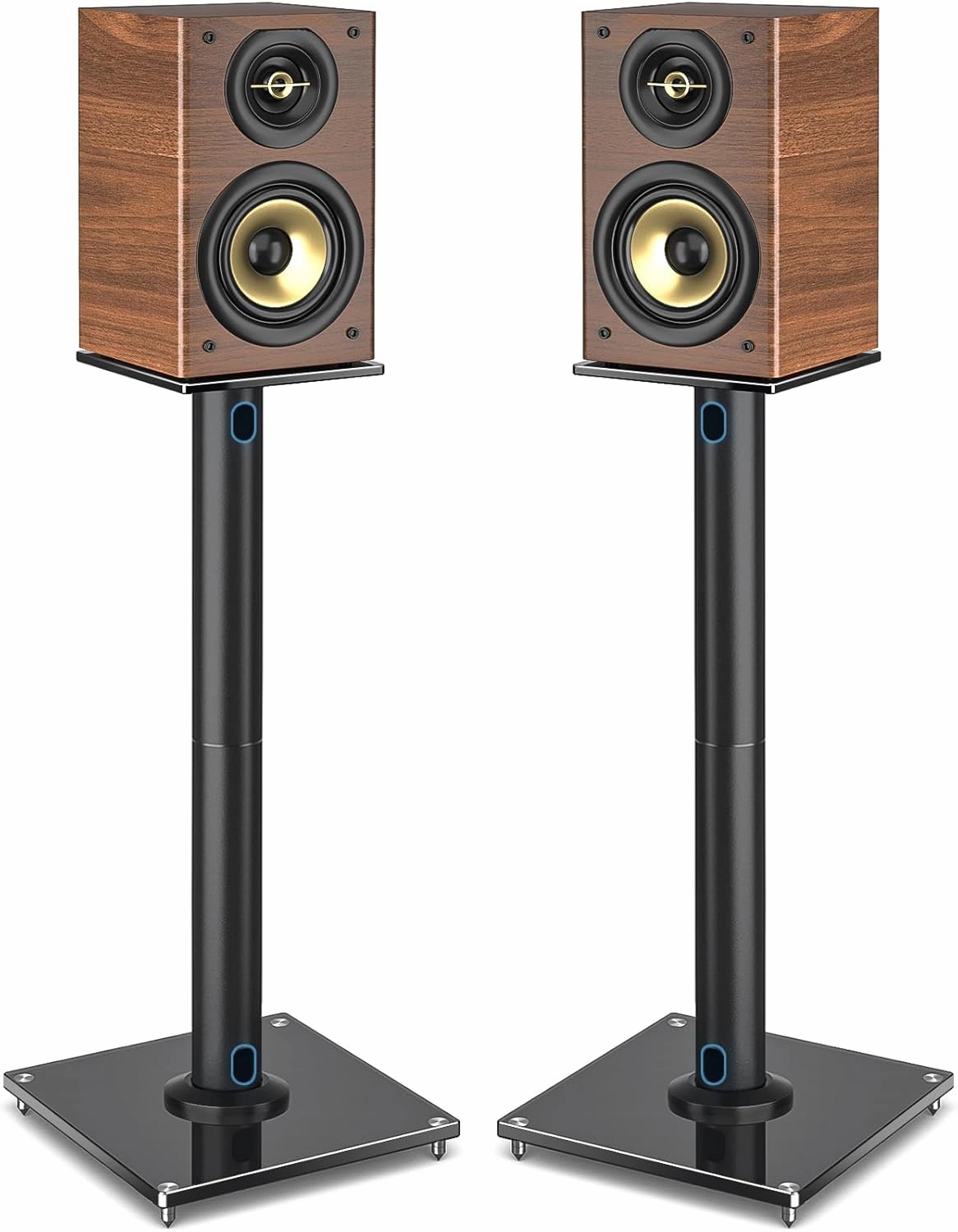 Rfiver Upgraded 45 Swivel Speaker Stands Pair for Surround Sound, Heavy Duty 28 Inch Bookshelf Speaker Stand Each Holds 22lbs Large Speaker, Floor Speaker Stand Built-in Cable Management, 1 Pair bookshelf speakers,compact stereo speakers,hi-fi shelf speake