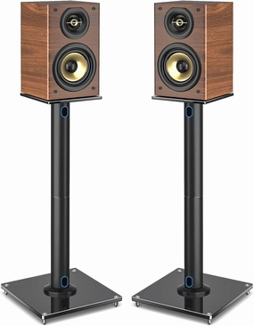 Rfiver Upgraded 45 Swivel Speaker Stands Pair for Surround Sound, Heavy Duty 28 Inch Bookshelf Speaker Stand Each Holds 22lbs Large Speaker, Floor Speaker Stand Built-in Cable Management, 1 Pair bookshelf speakers,compact stereo speakers,hi-fi shelf speake