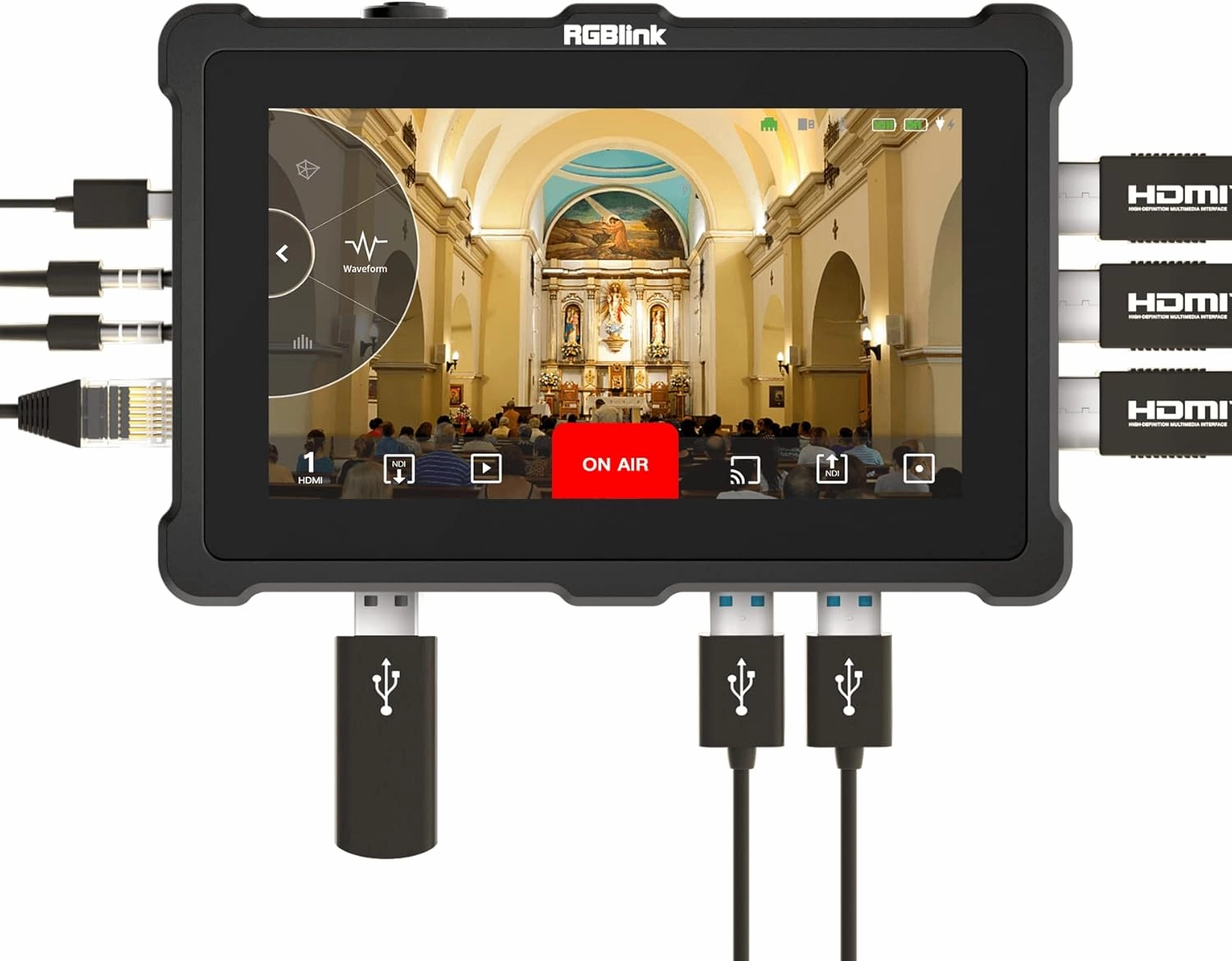 RGBlink TAO 1pro NDI Video Switcher Live Video Streaming Encoder Decoder Stream simultaneously to Facebook Live, Twitch, YouTube, and Twitter Live Video Streams network streamer,wireless audio player,Wi-Fi music streamer,