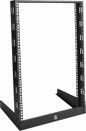 RIVECO 15U Desktop Rack for Audio & Network Devices 19 Inch 2 Post Open Frame Shelf with Reinforced Beam, Free Standing Tabletop Racks for IT Server Sound AV Music Recording Equipment audio rack,hi-fi component stand,media shelf,