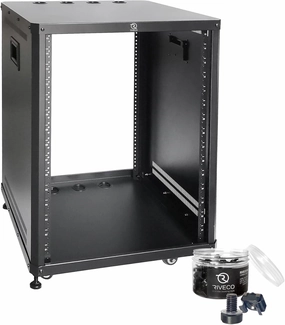 RIVECO 15U Network & Stereo Rack with Caster Rolling Server Rack for 19-inch Audio Video Musical & IT Equipment Mounting M6 Rack Screws 50 Sets music server,hi-fi media server,digital audio storage,