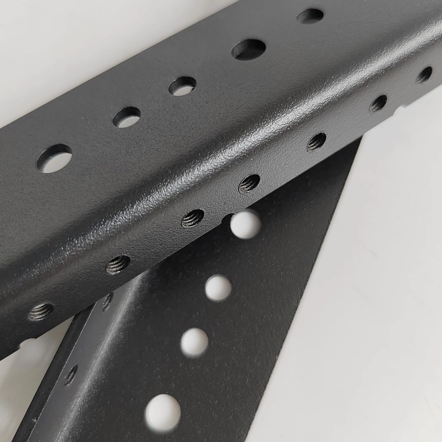 RIVECO 18U Rack Rails 2 PCS, 0.12 Inches Thickness Steel Tapered Holes Horizontal & Vertical Rack Mount Rails for Recording & Network Wooden Cabinet Mounting, 10/32 Screws Included