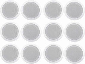 Rockville (12) CC65T White 6.5" Commercial 70v Ceiling Speakers for Restaurant soundbar,TV speaker bar,home theater soundbar,