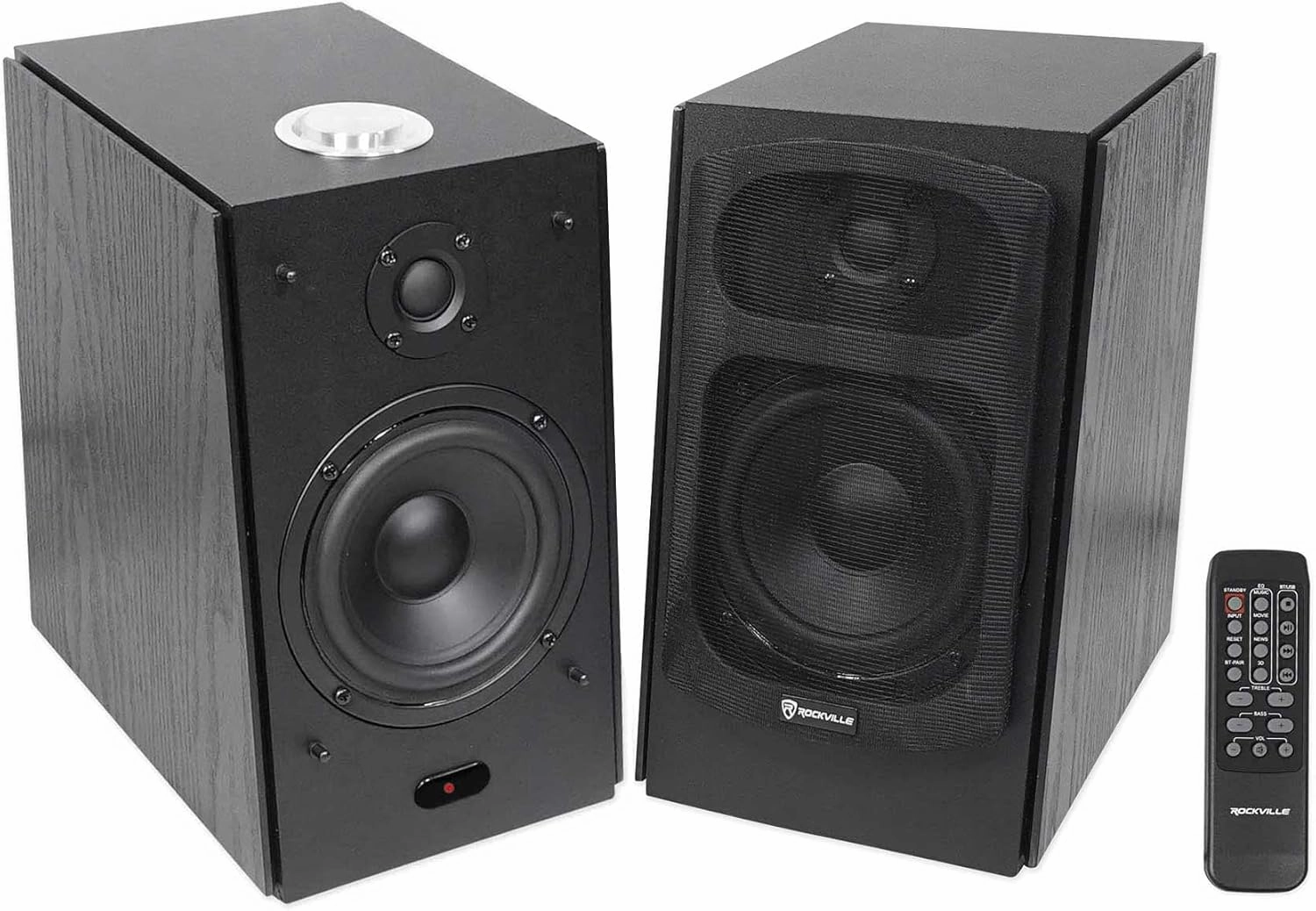 Rockville (2) HD5B 5" 150w RMS Powered Bluetooth Bookshelf Home Theater Speakers bookshelf speakers,compact stereo speakers,hi-fi shelf speakers,