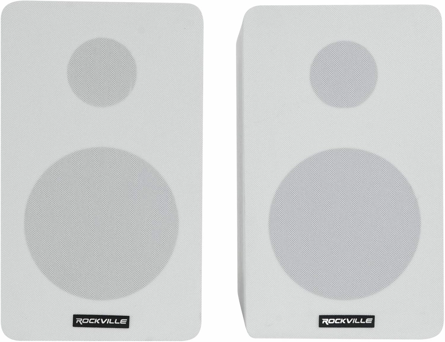 Rockville 2 RockShelf 58W 360W White 5.25" Home Theater Bookshelf Speakers/8 Ohm