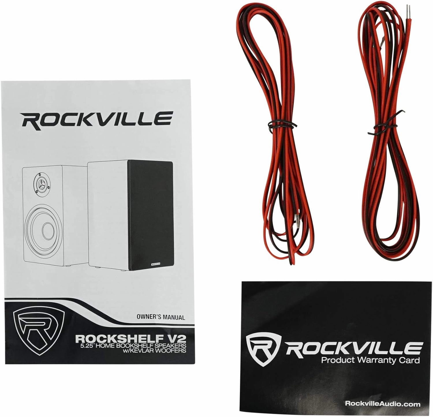 Rockville 2 RockShelf 58W 360W White 5.25" Home Theater Bookshelf Speakers/8 Ohm