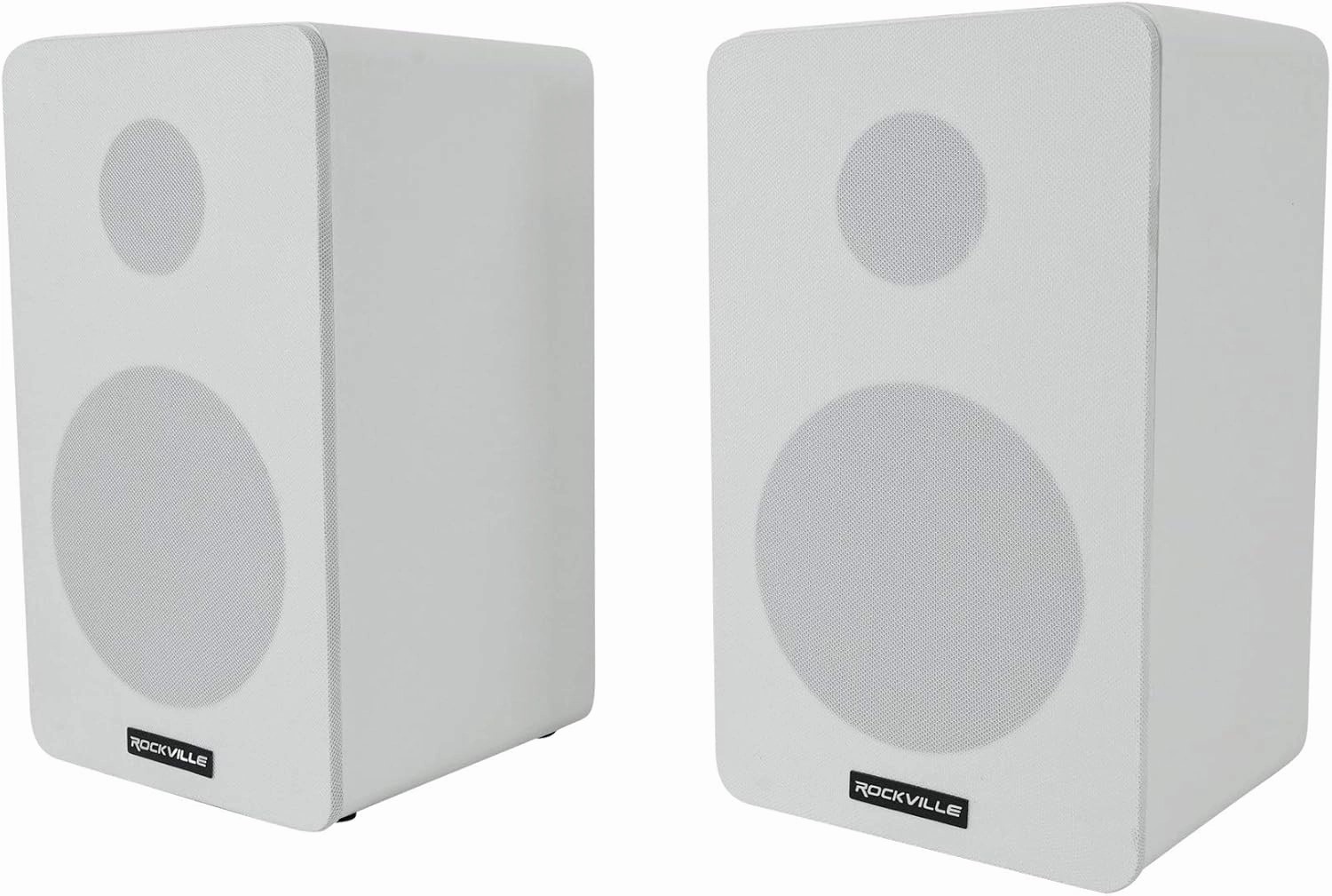 Rockville 2 RockShelf 58W 360W White 5.25" Home Theater Bookshelf Speakers/8 Ohm