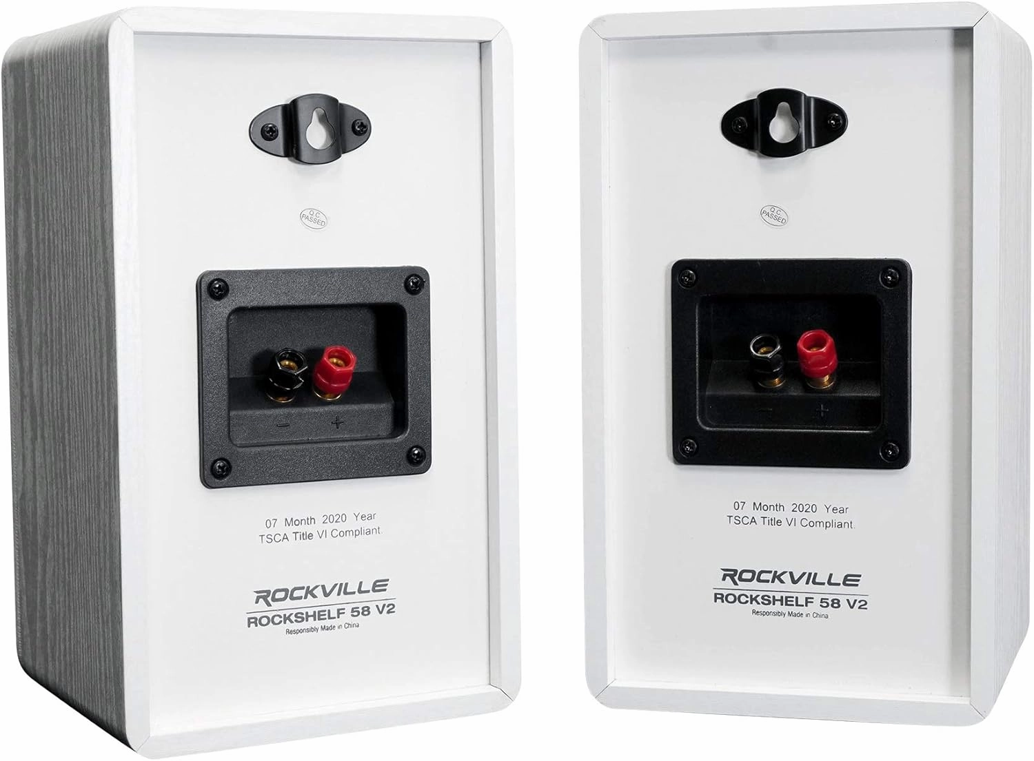 Rockville 2 RockShelf 58W 360W White 5.25" Home Theater Bookshelf Speakers/8 Ohm