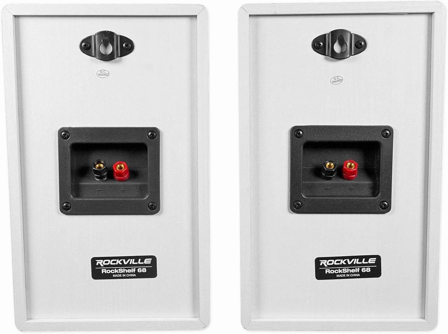 Rockville 2 RockShelf 68W 400w White 6.5" Home Theater Bookshelf Speakers/8 Ohm