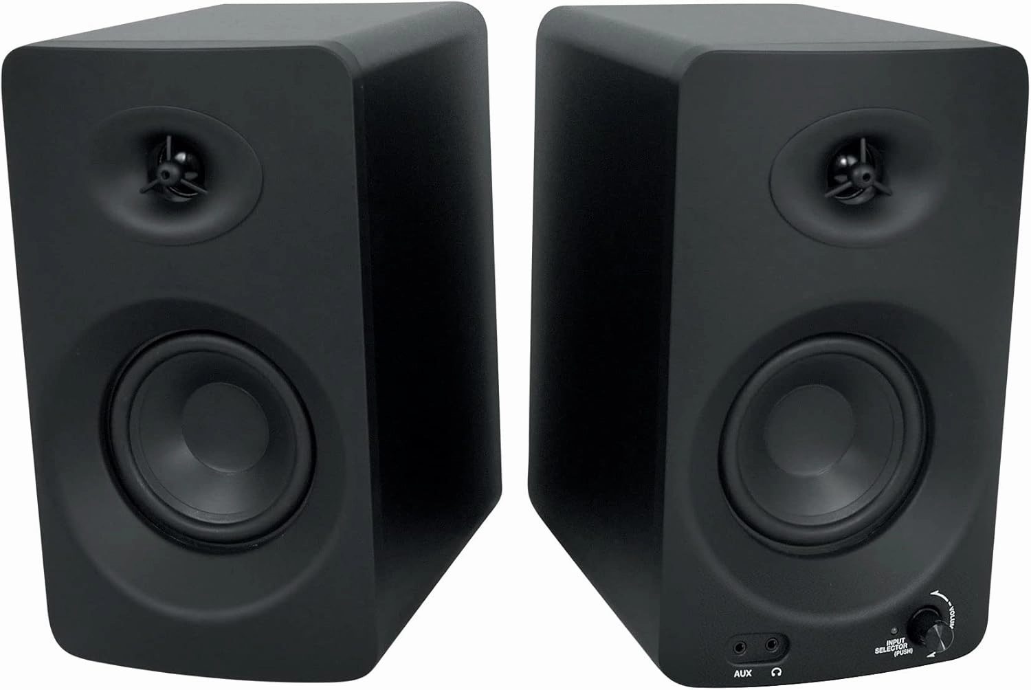 Rockville ASM4 Powered Studio Monitor Speaker Pair, 4", 2-Way, 200W, Black, Bluetooth, Optical Input, Perfect for Studio Monitoring, Computer Speakers studio monitors,nearfield speakers,mixing reference monitors,