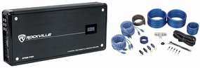 Rockville Atom P30 2400w 4-Channel Marine/ATV/Car Amplifier Volt Meter Bundle with Amp Kit (2 Items) tube amplifier,valve amp,audiophile tube stereo,