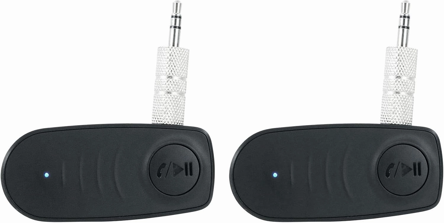 Rockville BT-Link Bluetooth Adapters (2), Aux to Bluetooth 5.0, Wireless Sync, DSP Audio, 35ft Range, Perfect for Home, Car, and Pro Audio Systems wireless audio bridge,Bluetooth transmitter,WiFi audio link,