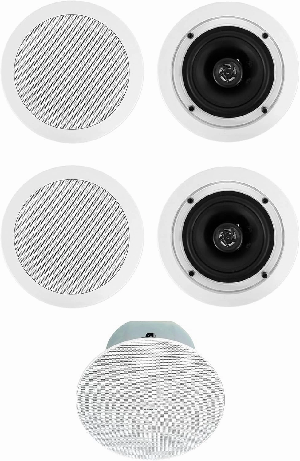 Rockville CC525T 5.25" 70V Ceiling Speakers (2), in-Ceiling Audio, Aimable Tweeter, Paintable Grills, Perfect for Restaurants and Cafes soundbar,TV speaker bar,home theater soundbar,