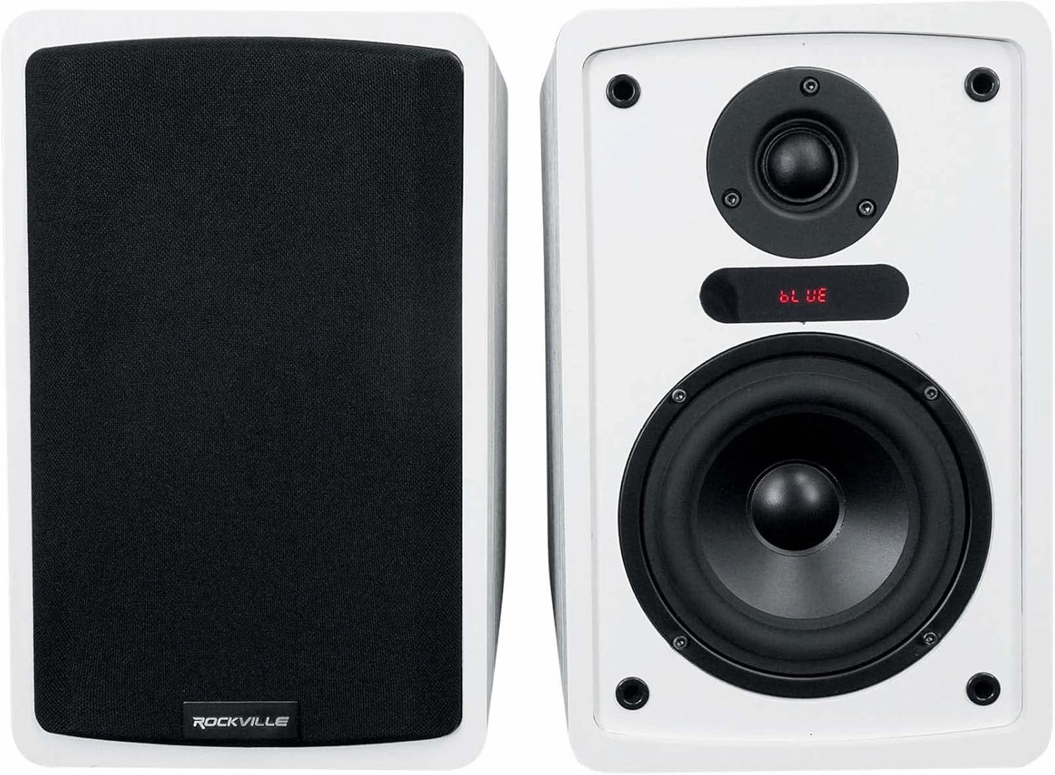 Rockville ELITE-5W 800W Home Audio 5.25-Inch Bluetooth Bookshelf Speakers, White Finish, Wireless Streaming, Versatile Inputs, for Home Entertainment
