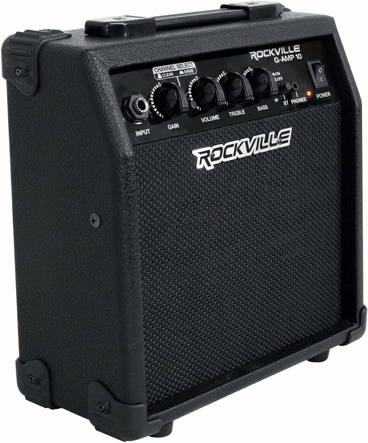 Rockville G-AMP 10W Guitar Amplifier with Bluetooth, Clean/Distortion Modes, 3-Band EQ, Headphone Out, Perfect for Home Practice and Small Gigs