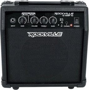 Rockville G-AMP 10W Guitar Amplifier with Bluetooth, Clean/Distortion Modes, 3-Band EQ, Headphone Out, Perfect for Home Practice and Small Gigs headphone amplifier,portable amp,desktop headphone amp,
