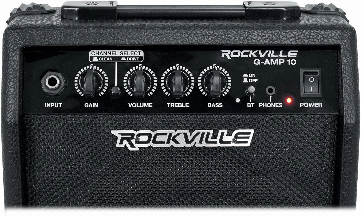 Rockville G-AMP 10W Guitar Amplifier with Bluetooth, Clean/Distortion Modes, 3-Band EQ, Headphone Out, Perfect for Home Practice and Small Gigs